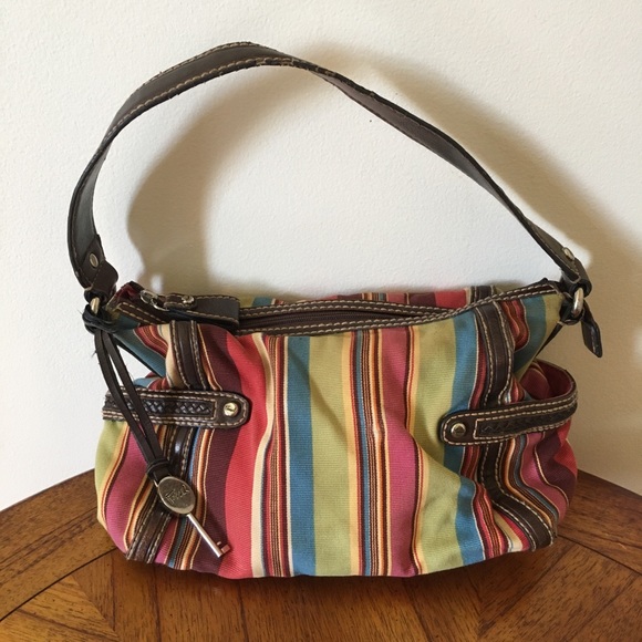 Fossil Handbags - Vintage fossil shoulder purse shoulder bag striped